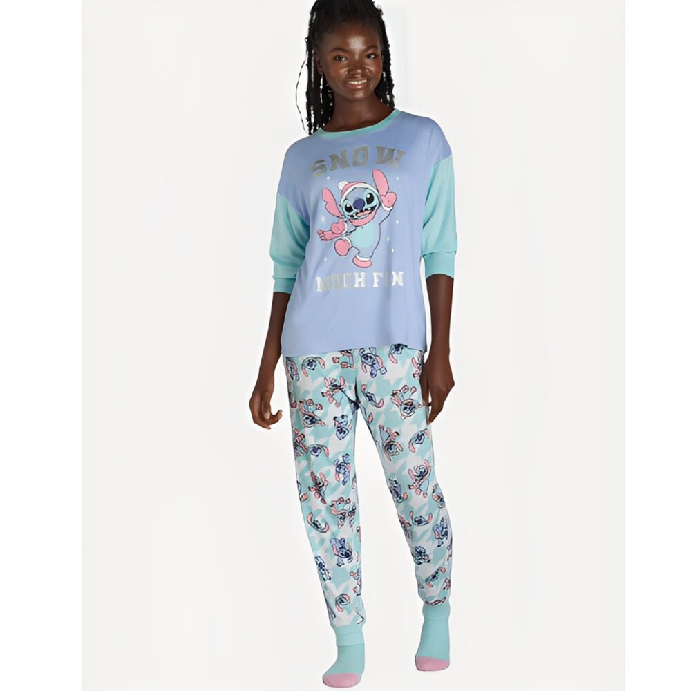 NEW 3Pc 3X 22W-24W Women's Soft Lilo & Stitch Loungewear Set- Pajamas